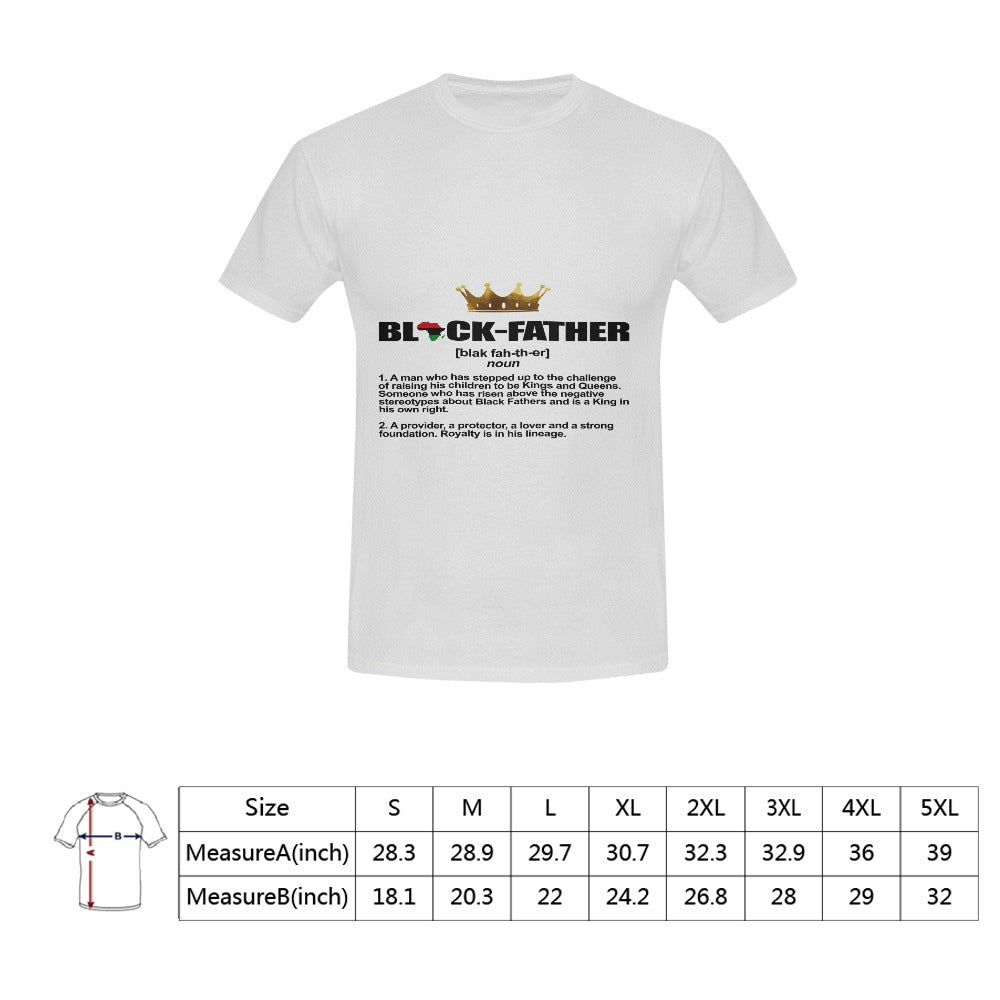 Black Father T-Shirt in USA Size (Front Printing Only)