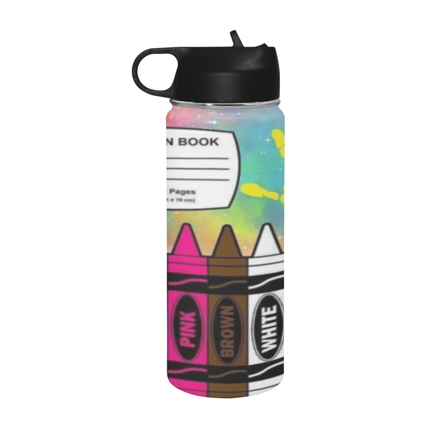 Composition Book Insulated Water Bottle with Straw Lid (18 oz)