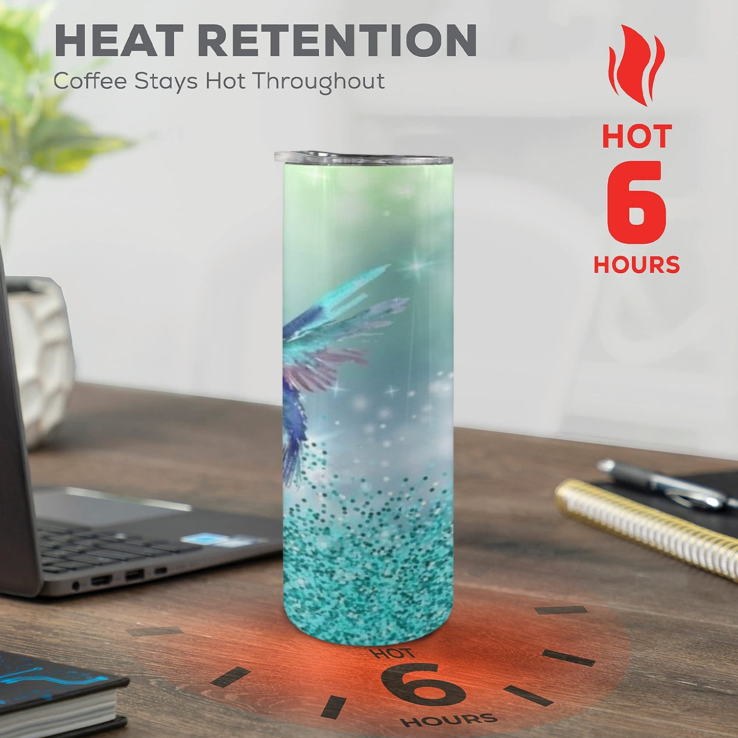 Hummingbird 20oz Tall Skinny Tumbler with Lid and Straw