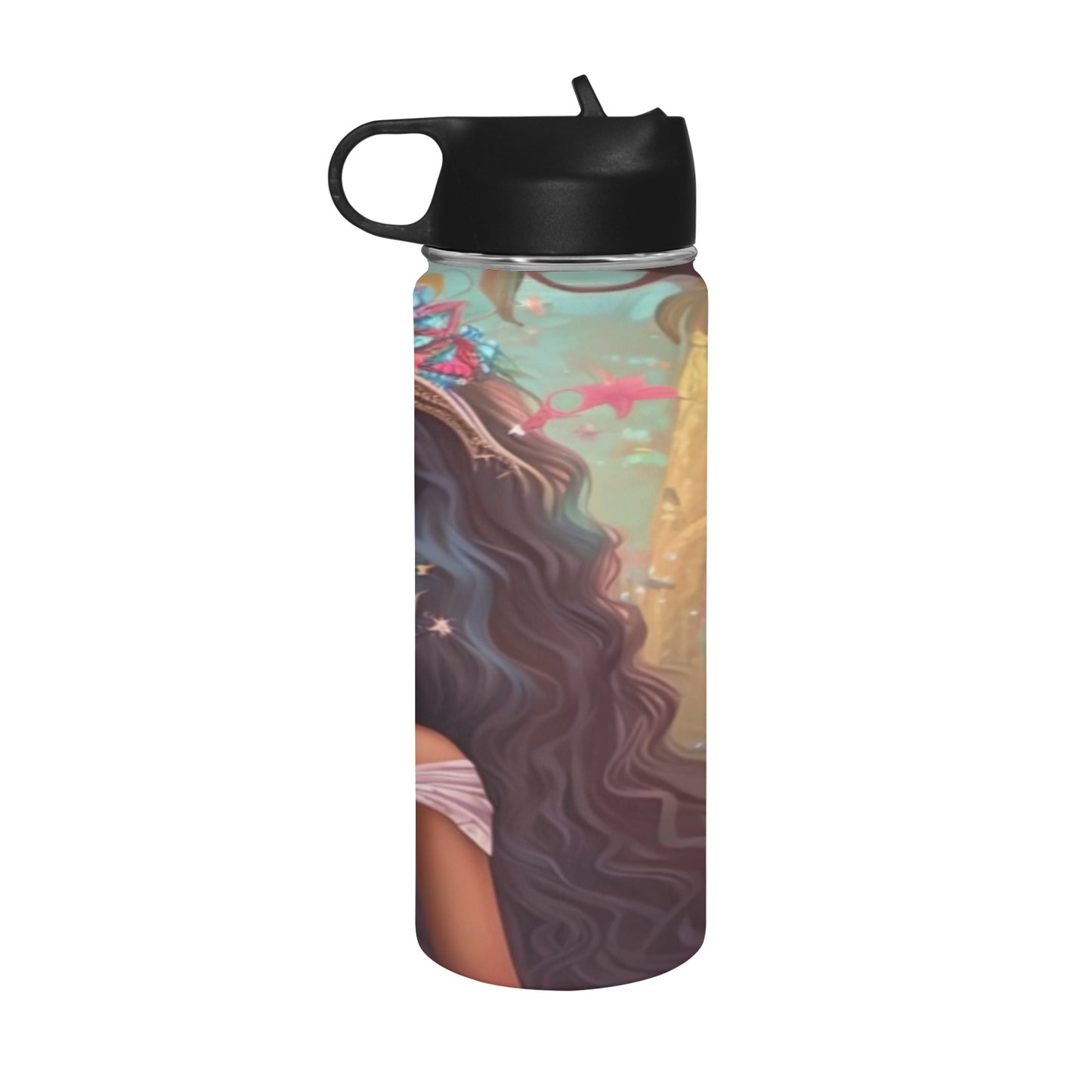 Princess Insulated Water Bottle with Straw Lid (18 oz)