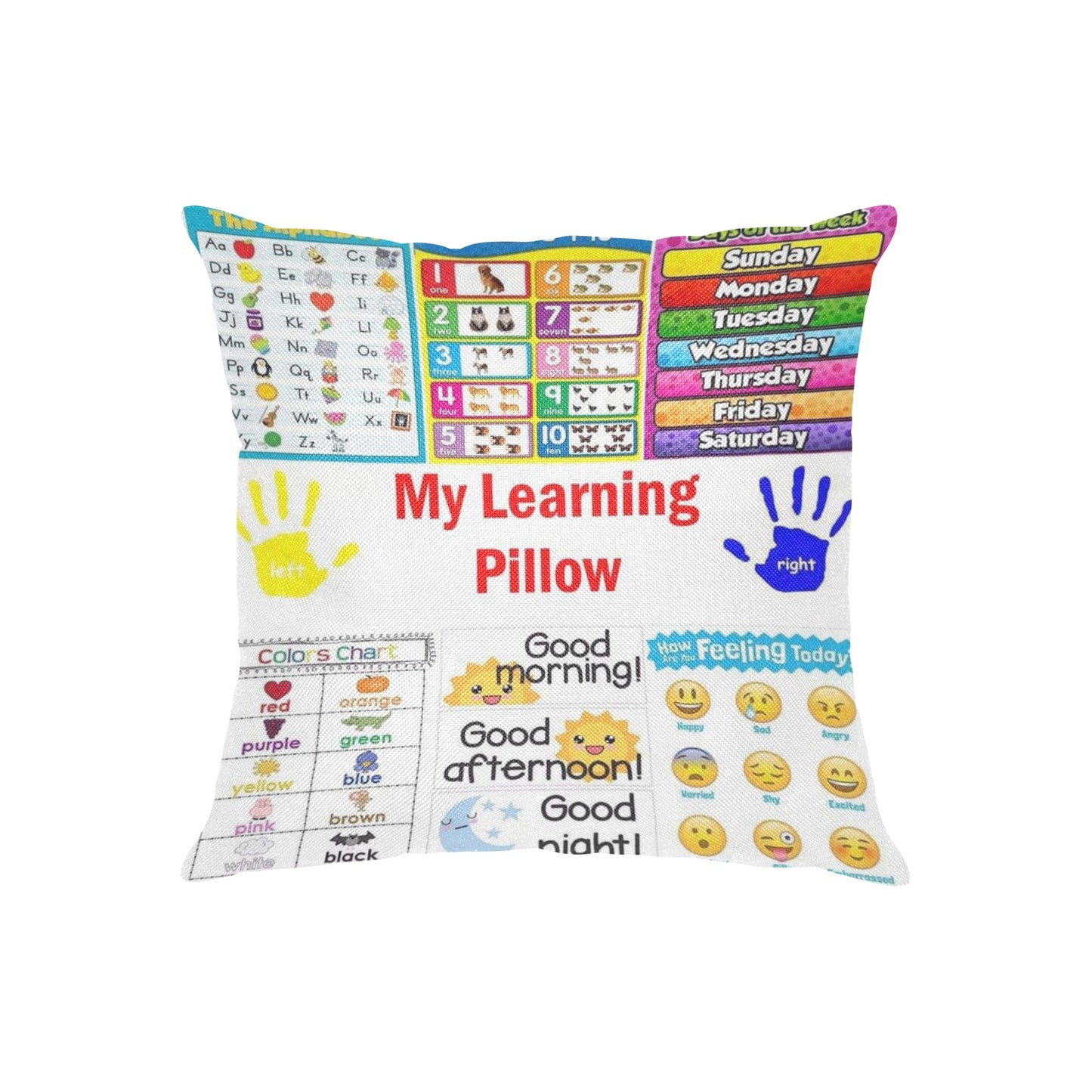 2-sided Learning Pillow Linen Zippered Pillowcase 18"x18"(Two Sides)