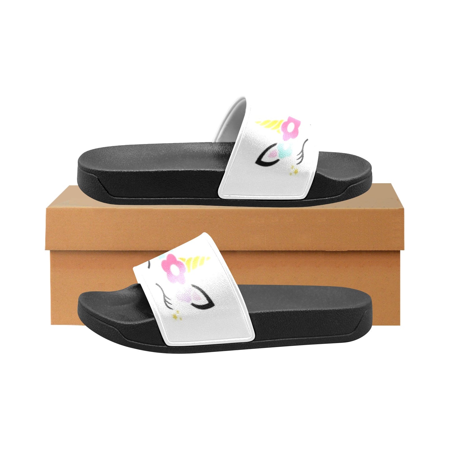 Unicorn Girl Kids' Slide Sandals (Model 057)
