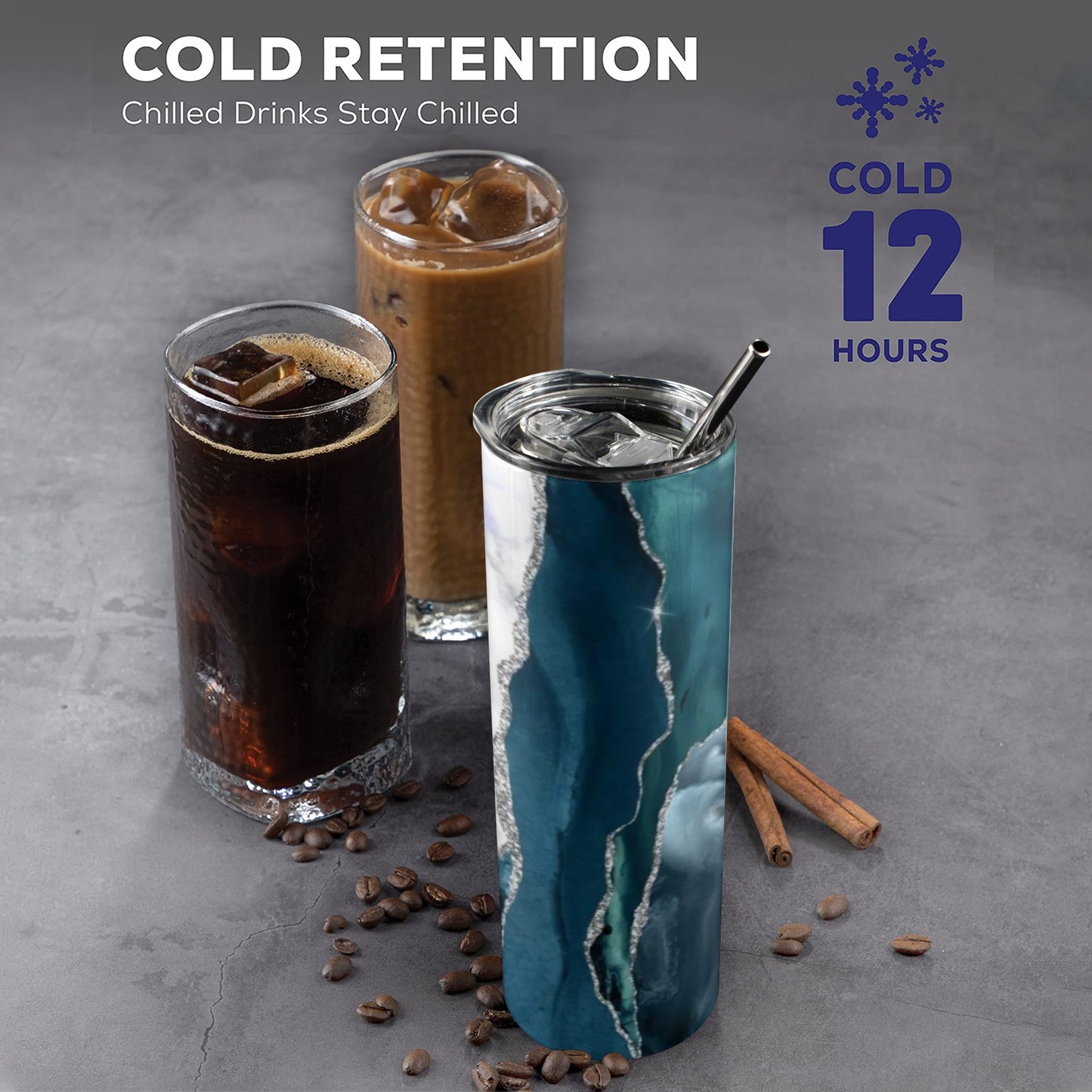 Just a Boss Girl Blue 20oz Tall Skinny Tumbler with Lid and Straw