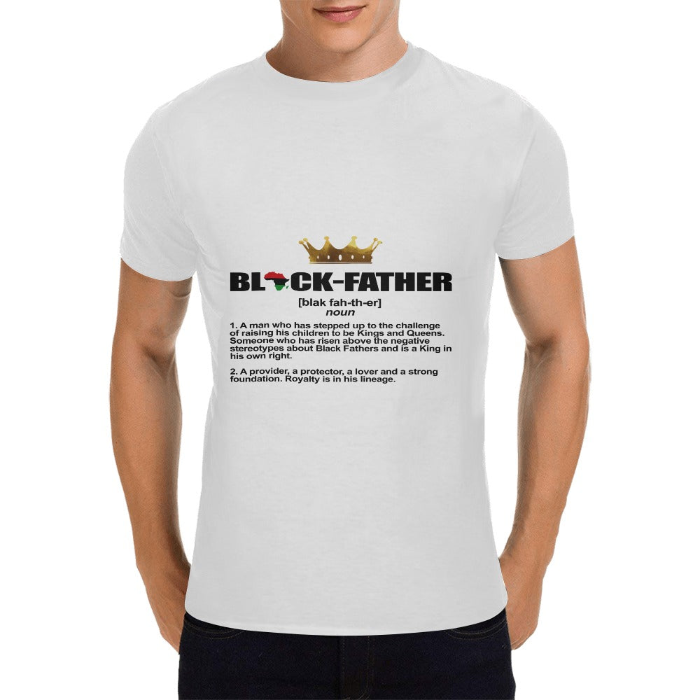 Black Father T-Shirt in USA Size (Front Printing Only)