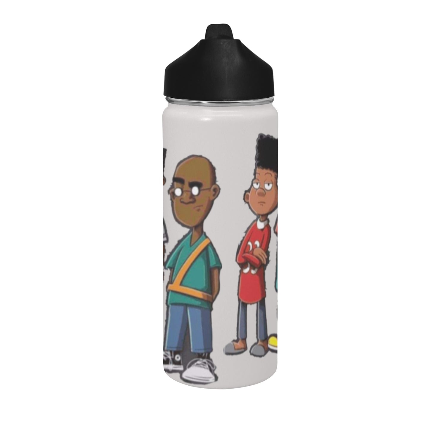 Cartoon Crew Insulated Water Bottle with Straw Lid (18 oz)