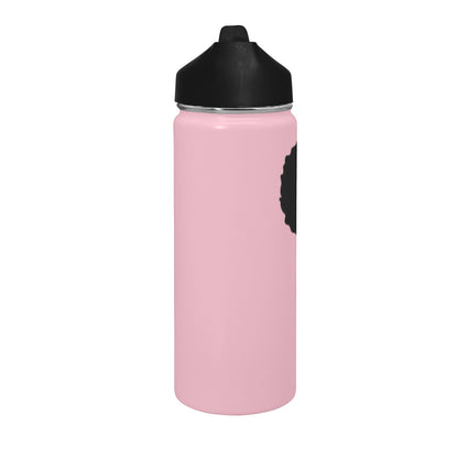 Afro Puff Insulated Water Bottle with Straw Lid (18 oz)