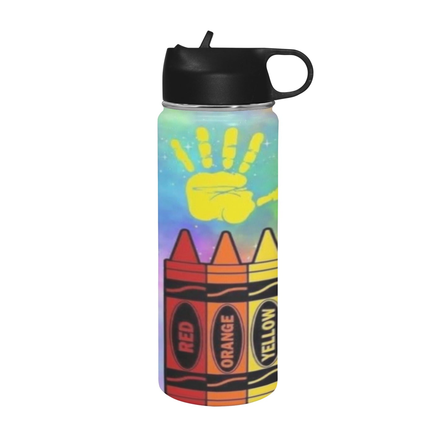Composition Book Insulated Water Bottle with Straw Lid (18 oz)