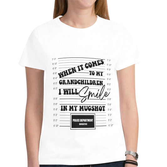 Smile In My Mugshot T-shirt for Women (Model T45)