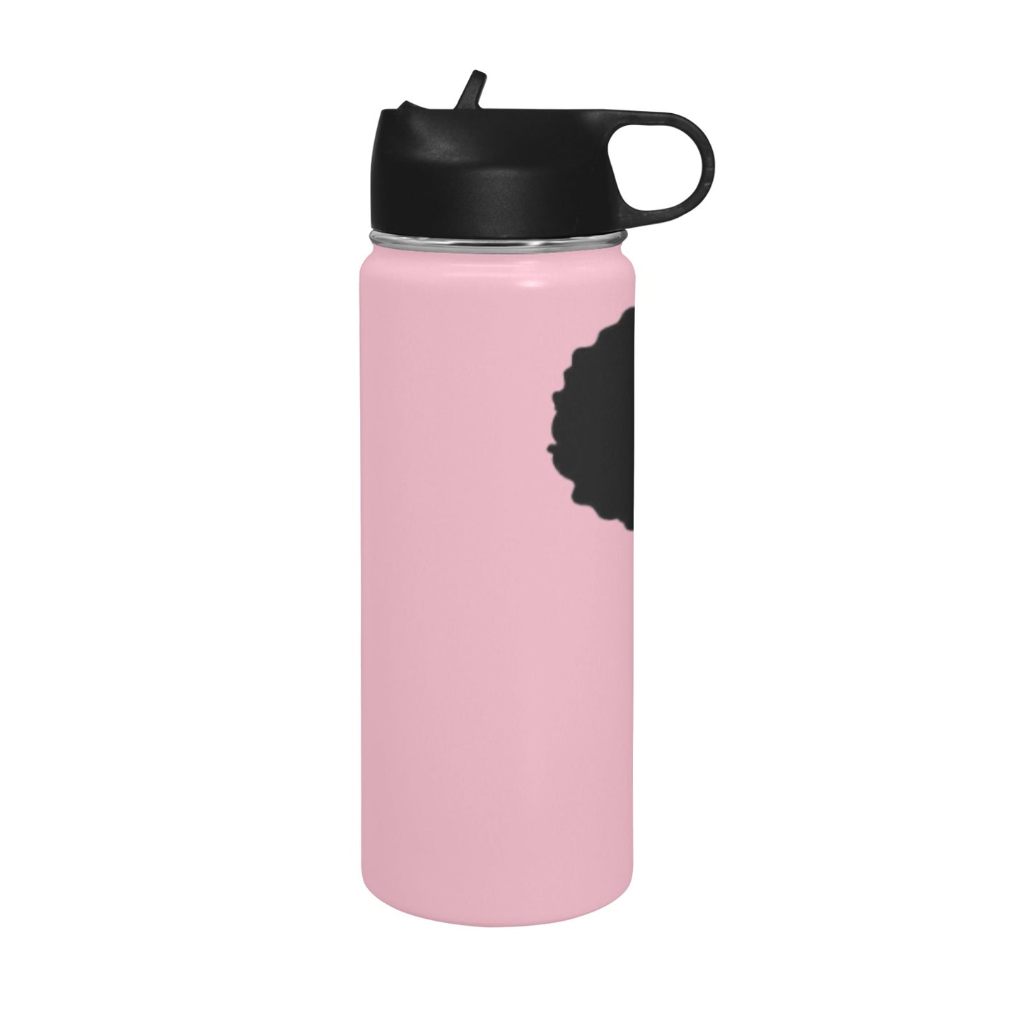 Afro Puff Insulated Water Bottle with Straw Lid (18 oz)