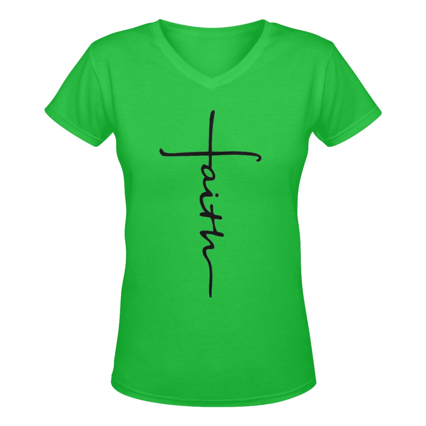 Faith Cross Women's Deep V-neck T-shirt (Model T19)